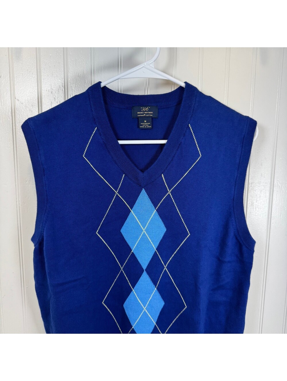 Brooks Brothers 346 100% Supima Cotton Argyle Pattern Sweater Vest Medium